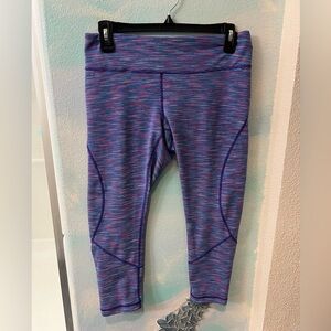 Zella Pink, Purple, & Blue Patterned Crop Workout Leggings